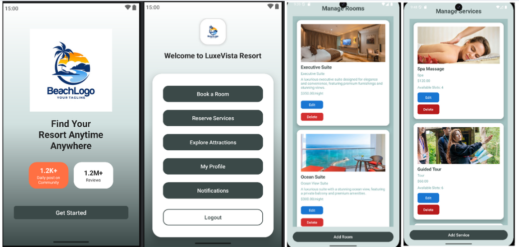 LuxeVista Resort - Luxury Resort Management Mobile Application